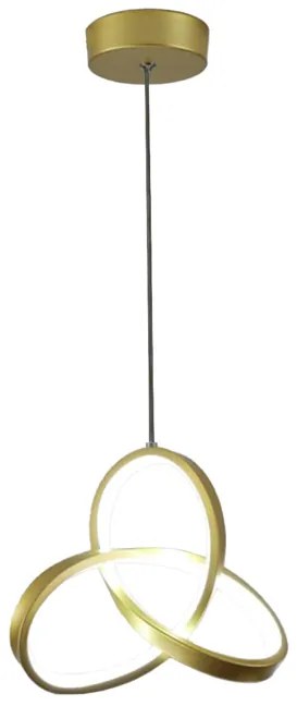 POWERTECH LED φωτιστικό οροφής HLL-0122, 15W, 4000K, Φ22cm x 1m, χρυσό
