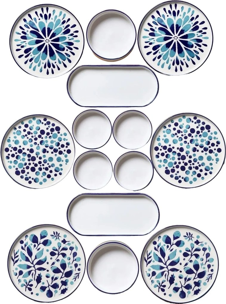 Breakfast Set (14 Pieces) MCH09211 Blue
White