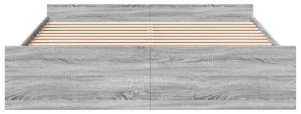 vidaXL Πλαίσιο Κρεβατιού με συρτάρια Γκρι sonoma 200x200εκ. Επεξ. Ξύλο