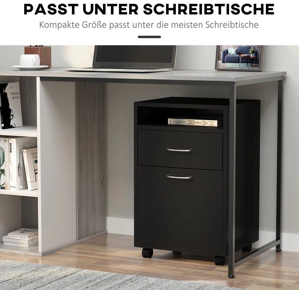 HOMCOM συρταριέρα, συρταριέρα, 1 διαμέρισμα, 1 ράφι, 1 συρτάρι, 40 x 3 x 60 cm, μαύρο