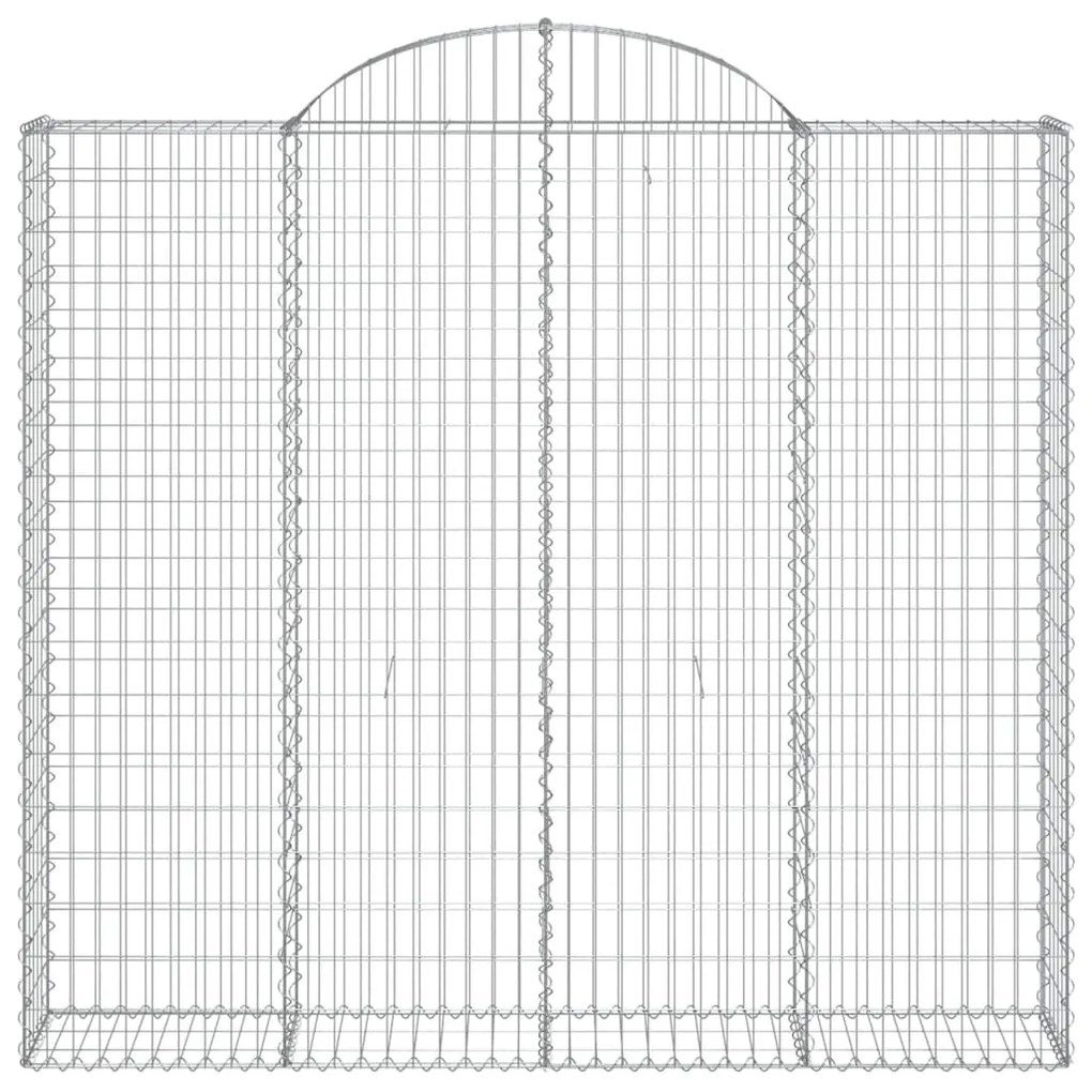 vidaXL Συρματοκιβώτια Τοξωτά 2 τεμ. 200x30x180/200 εκ. Γαλβαν. Ατσάλι