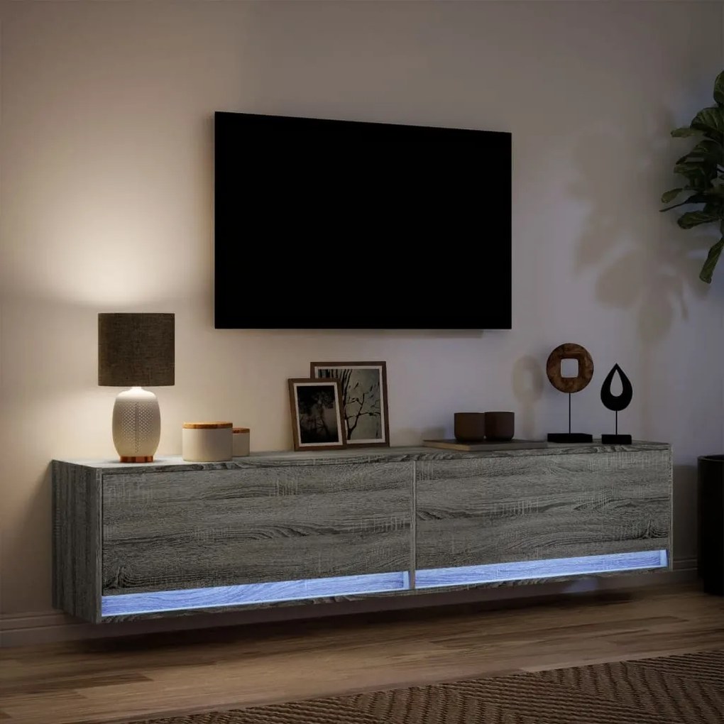 ΈΠΙΠΛΟ ΤΟΙΧΟΥ ΤΗΛΕΟΡΑΣΗΣ ΜΕ LED ΓΚΡΙ SONOMA 180X31X38 ΕΚ. 3307952