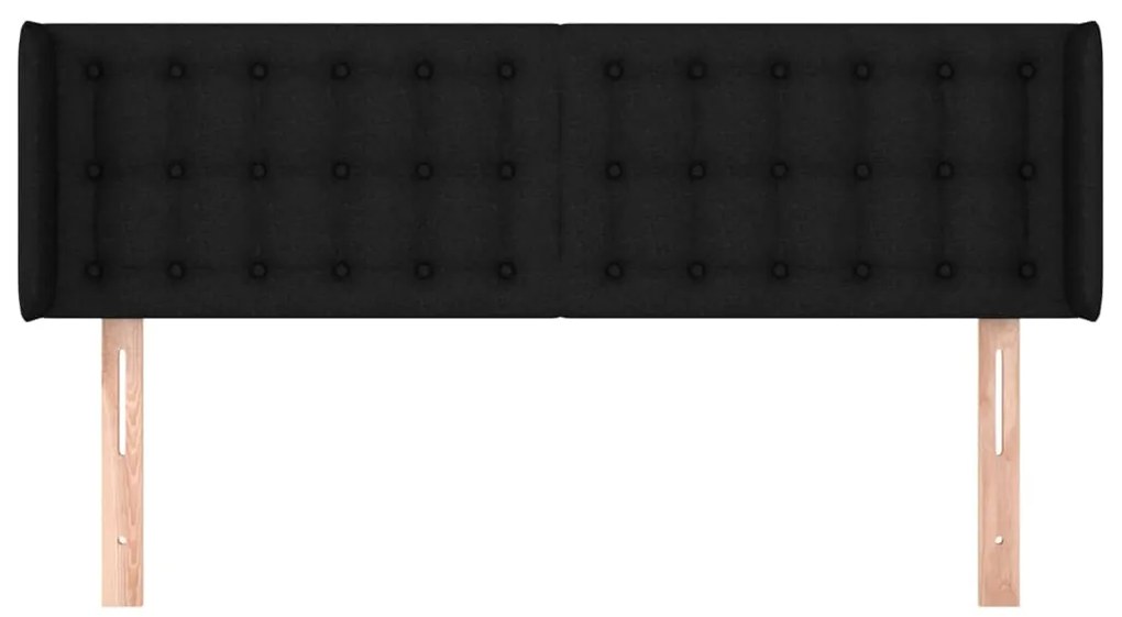 vidaXL Κεφαλάρι με Πτερύγια Μαύρο 147x16x78/88 εκ. Υφασμάτινο