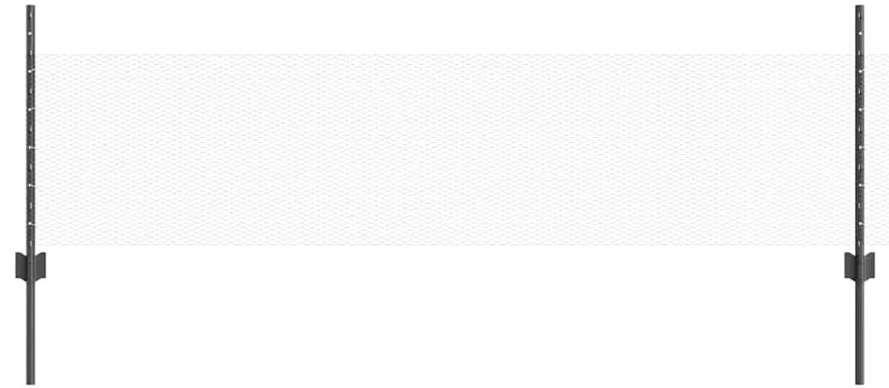 vidaXL Φράκτης με Στυλό Γκρι 50x2500 cm Ατσάλι