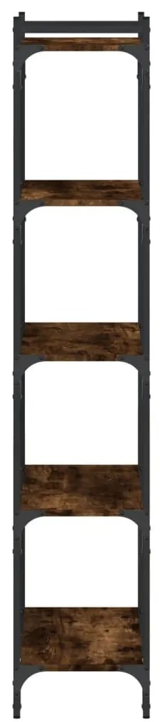 vidaXL Βιβλιοθήκη 5 Επιπέδων Καπνιστή Δρυς 60x30x154 εκ. Επεξεργ. Ξύλο