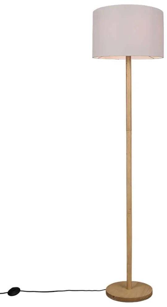 Φωτιστικό Δαπέδου Korba 401200101 1xE27 60W Φ40cm 162cm Natural-White Trio Lighting Wood, Fabric