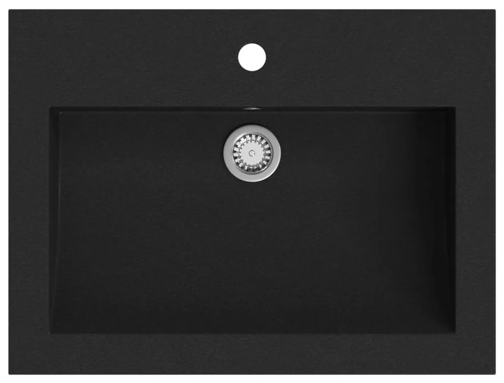 vidaXL Νιπτήρας Μαύρος 600 x 450 x 120 χιλ. Γρανιτένιος