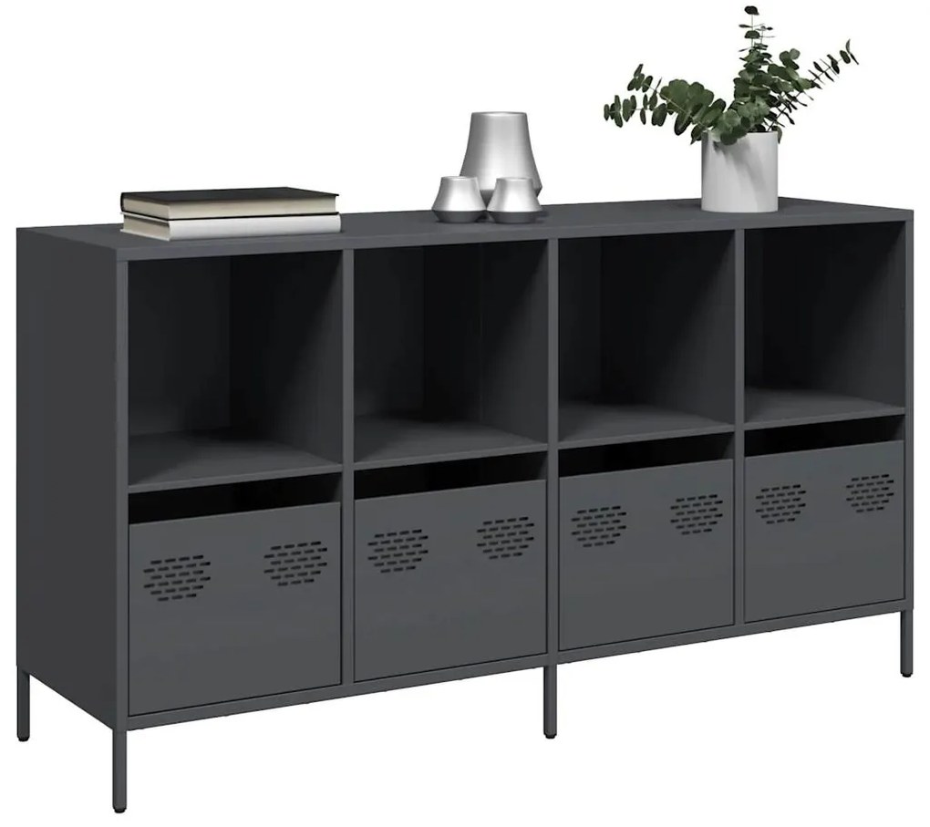 Ντουλάπι Ανθρακί 135x39x73,5 εκ. από Χάλυβα Ψυχρής Έλασης