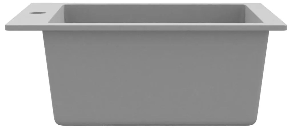 vidaXL Νεροχύτης Ένθετος με Μονή Γούρνα Γκρι Γρανιτένιος