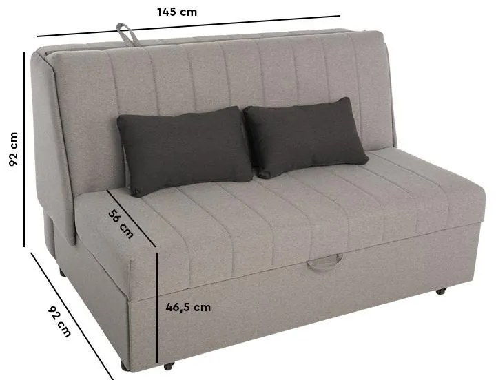Καναπές Διθέσιος New Montana Fylliana Γκρί - Σκούρο Γκρί 145x100x92 εκ. 145x100x92 εκ.