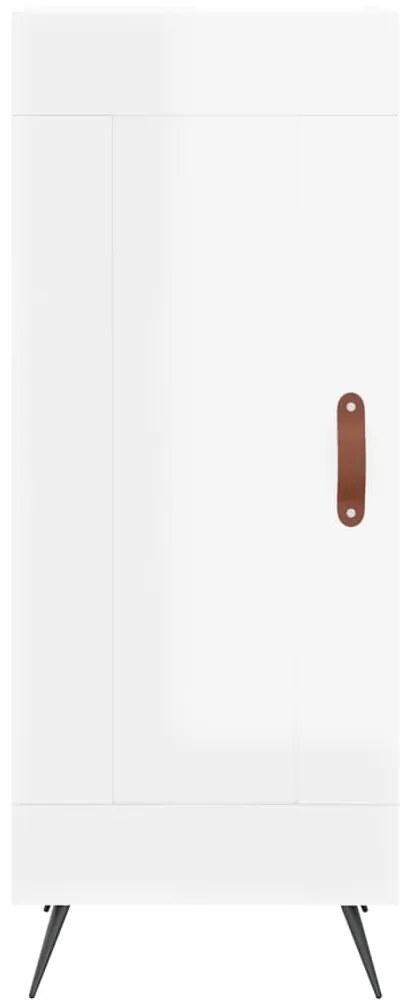 vidaXL Ντουλάπι Γυαλ. Λευκό 34,5 x 34 x 180 εκ. από Επεξεργασμένο Ξύλο