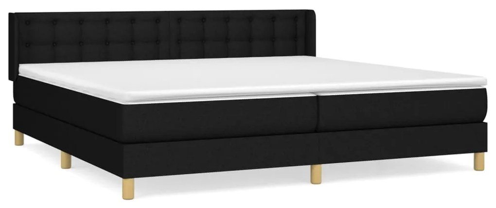 vidaXL Κρεβάτι Boxspring με Στρώμα Μαύρο 160x200 εκ. Υφασμάτινο