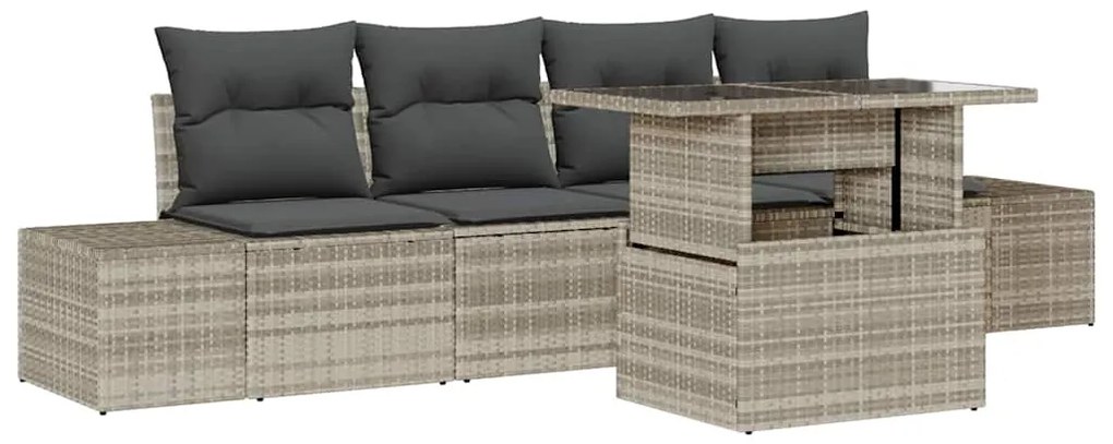 vidaXL Σετ Καναπέ Κήπου 5 pcs Ανοιχτό γκρι 100 x 55 x 73 εκ