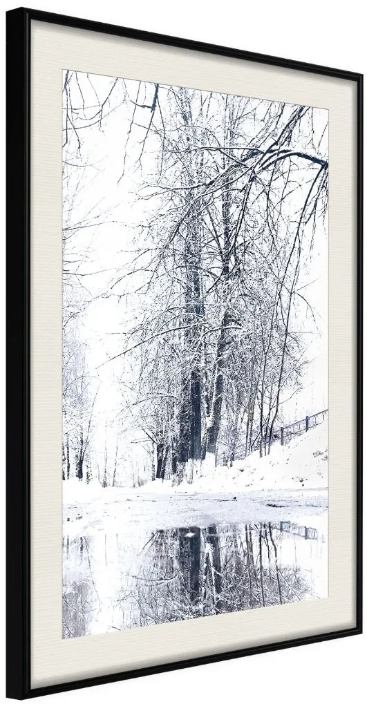 Αφίσα - Snowy Park - 20x30 - Μαύρο - Με πασπαρτού