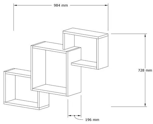 Ραφιέρα τοίχου Byran μελαμίνης λευκό 98x20x73εκ 98x20x73 εκ.