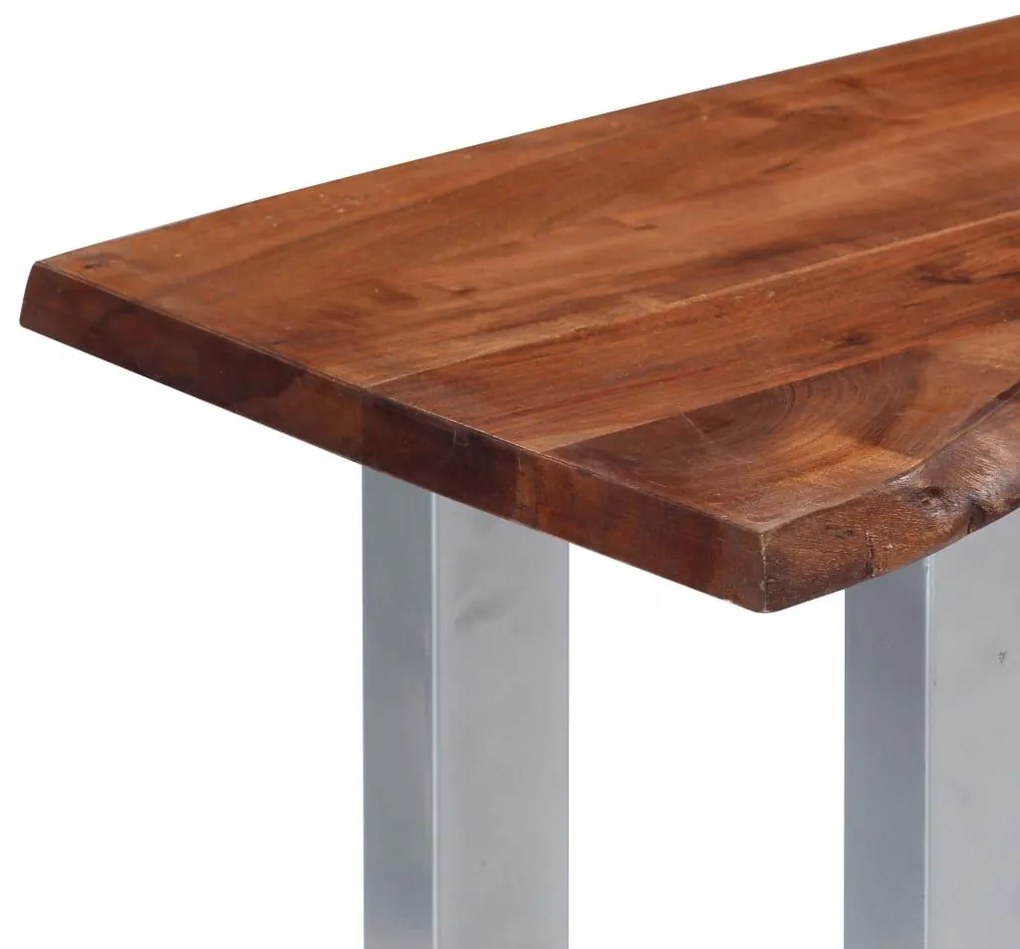 Τραπέζι Κονσόλα 115x35x76 εκ. από Μασίφ Ξύλο Ακακίας και Σίδηρο - Καφέ