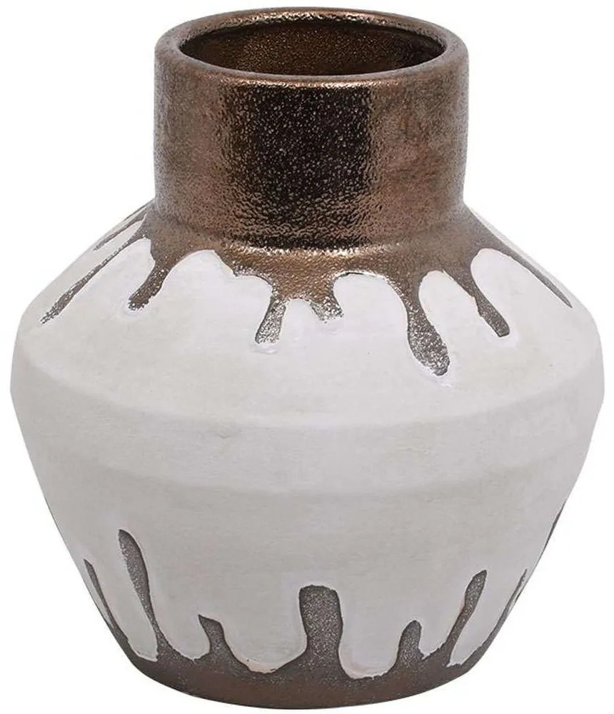 Βάζο 0046-124-010 20x21cm White-Bronze Ceramic