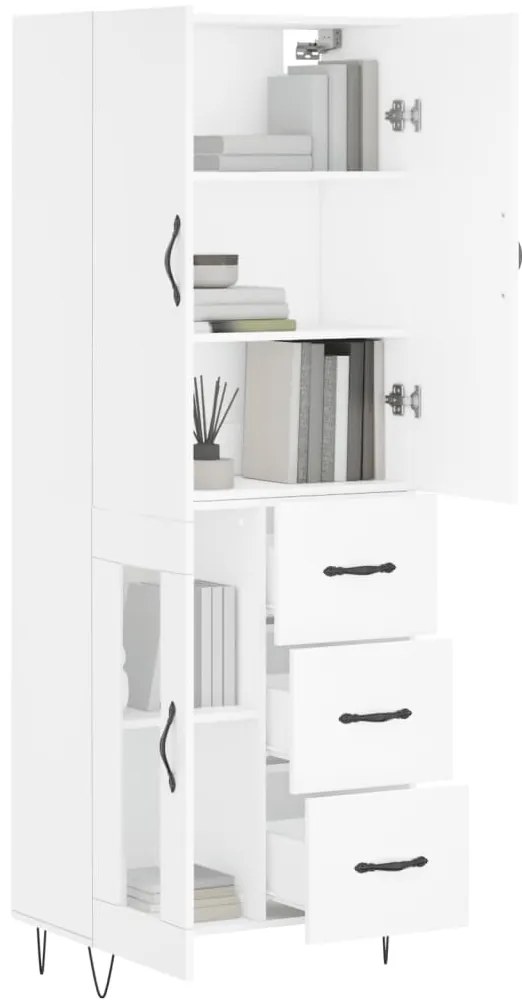 vidaXL Ντουλάπι Λευκό 69,5x34x180 εκ. από Επεξεργασμένο Ξύλο
