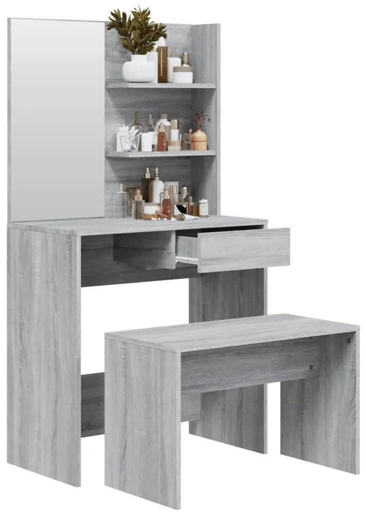 vidaXL Μπουντουάρ Σετ Γκρι Sonoma 74,5 x 40 x 141 εκ.