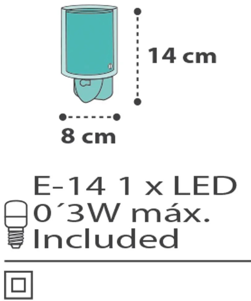 Φως πρίζας Ango Clouds LED-Πράσινο