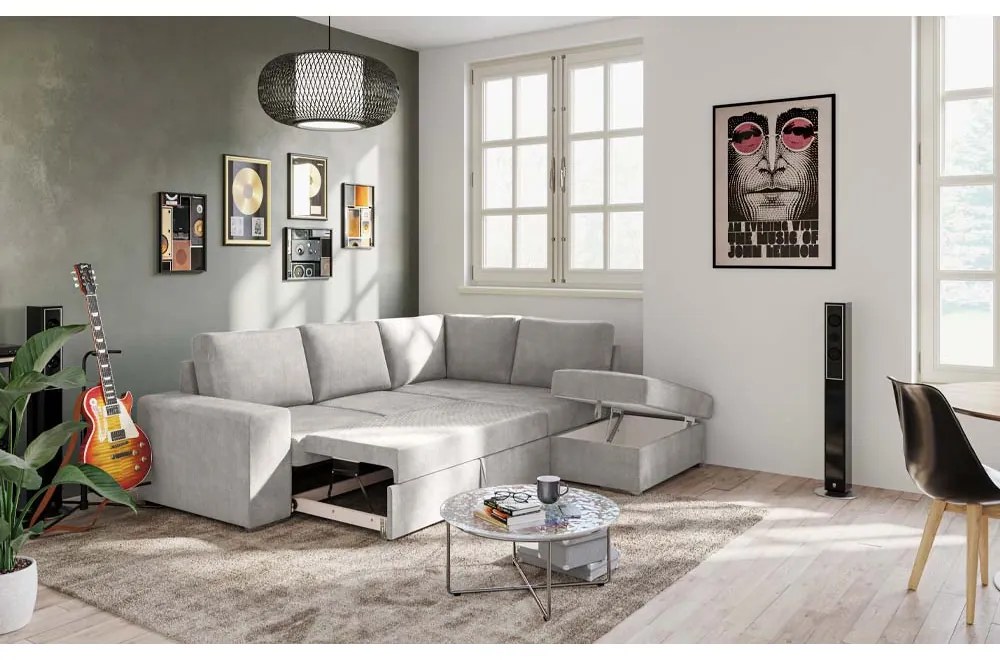 EDDI ΚΑΝΑΠΕΣ ΚΡΕΒΑΤΙ ΓΩΝΙΑ ΔΕΞΙΑ TAUPE 248x213x90 - 70-0402