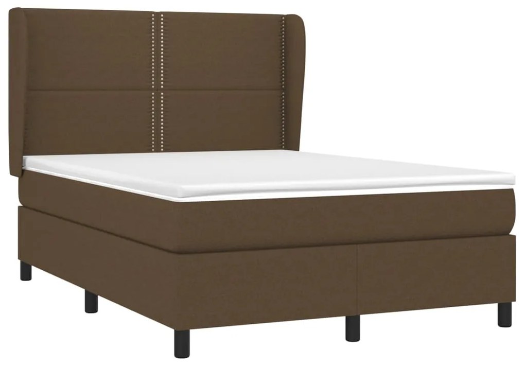 ΚΡΕΒΑΤΙ BOXSPRING ΜΕ ΣΤΡΩΜΑ ΣΚΟΥΡΟ ΚΑΦΕ 140X200 ΕΚ ΥΦΑΣΜΑΤΙΝΟ 3127888