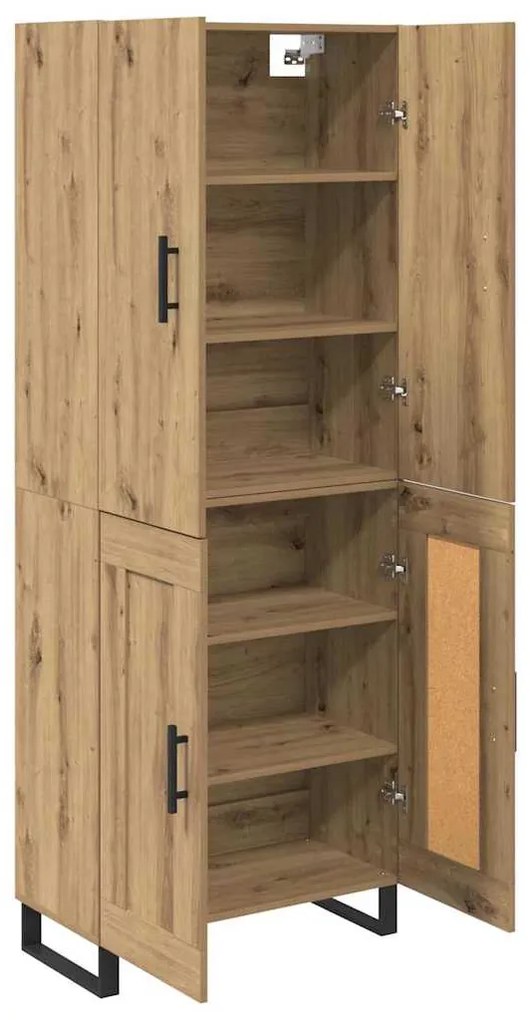 vidaXL Highboard 2 pcs Artisan Oak Σύνθετο Ξύλο και Γυαλί