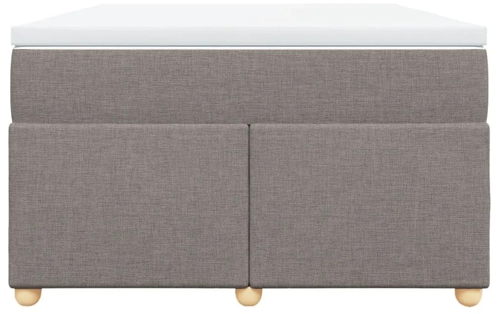 Κρεβάτι Boxspring με Στρώμα Taupe 120x200 εκ. Υφασμάτινο - Μπεζ-Γκρι