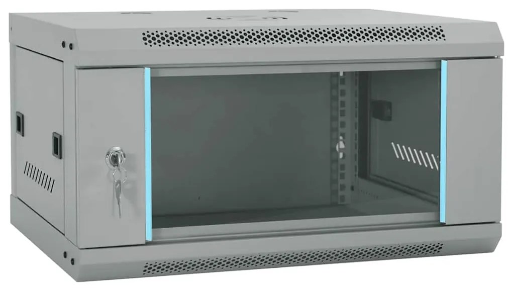 vidaXL Ντουλάπα δικτύου με αποθήκευση Γκρι 60 x 45 x 35 cm Ατσάλι