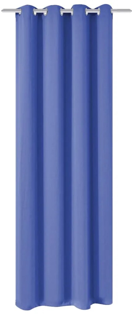 vidaXL Κουρτίνα Συσκότισης με Μεταλλικά Τρουκς Μπλε 270 x 245 εκ.