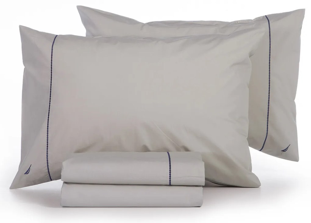 Σεντόνια Διπλά (Σετ) Nautica By Nef-Nef Homeware Nau Wave Solid Μπεζ