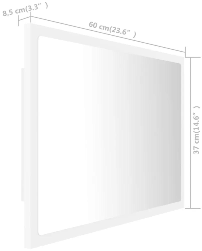 Καθρέφτης Μπάνιου με LED Λευκός 60 x 8,5 x 37 εκ. Ακρυλικός - Λευκό