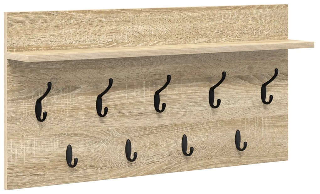 vidaXL Τοίχου Κρεμάστρα Sonoma Δρυς 80 x 40 x 12 cm Επεξεργασμένο ξύλο
