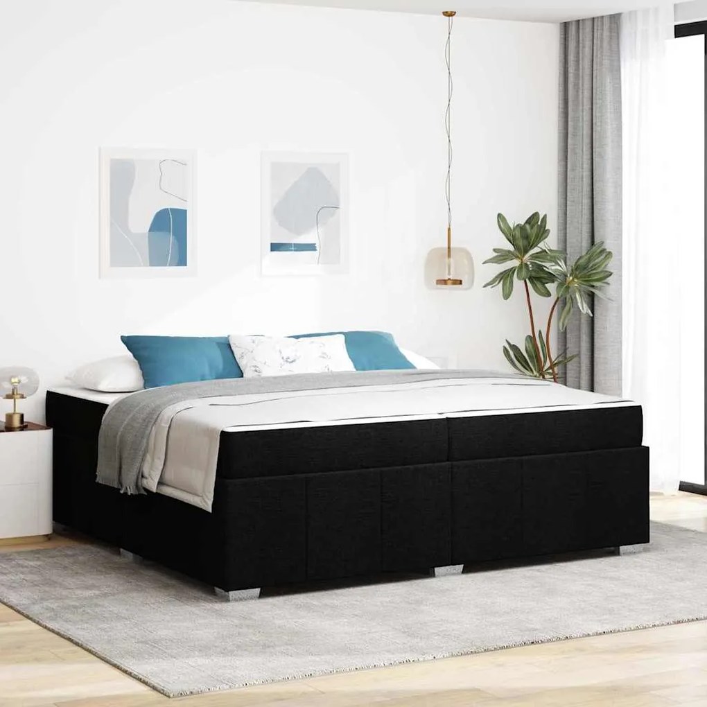 vidaXL Σκελετός Κρεβατιού Μαύρο 200 x 200 cm ύφασμα