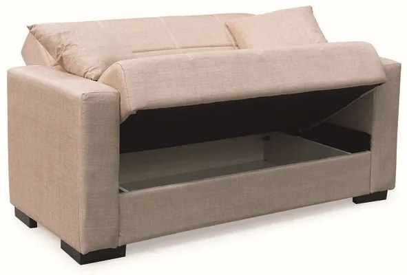 ROVER LIGHT BROWN ΥΦΑΣΜΑ 2ΘΕΣΙΟΣ ΚΑΝΑΠΕΣ/ΚΡΕΒΑΤΙ ΜΕ ΑΠΟΘ.ΧΩΡΟ 150Χ80εκ.