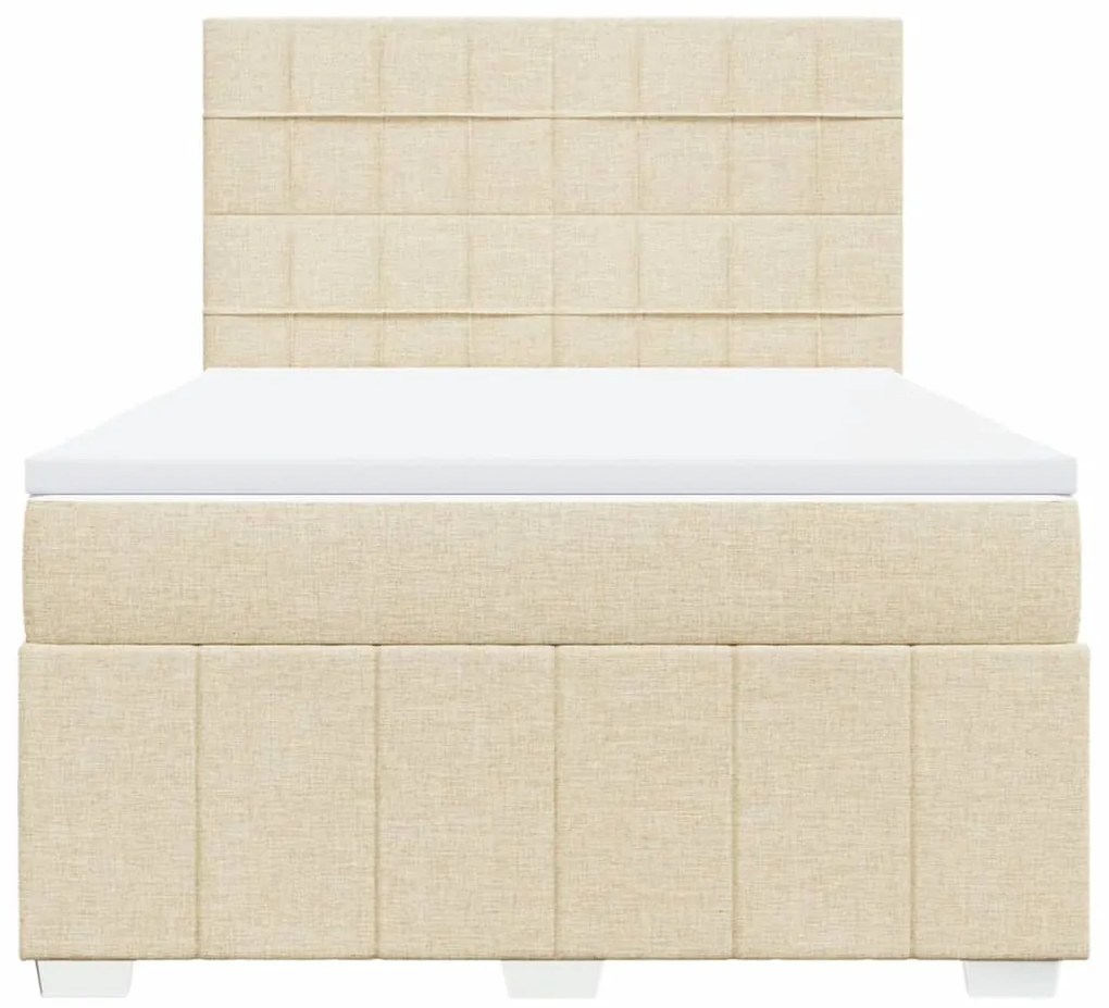 ΚΡΕΒΑΤΙ BOXSPRING ΜΕ ΣΤΡΩΜΑ ΚΡΕΜ 140X190 ΕΚ. ΥΦΑΣΜΑΤΙΝΟ 3291668