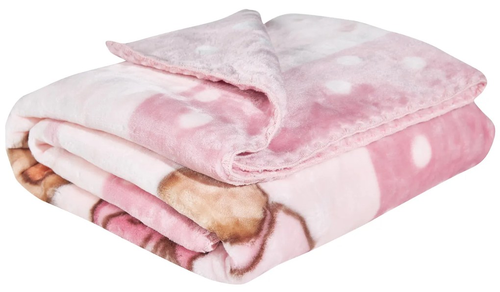 DAS BABY ΚΟΥΒΕΡΤΑ VELOUR 110X140 RELAX 4869 ΚΑΦΕ, ΡΟΖ