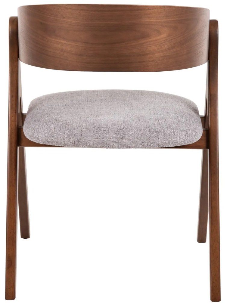 Καρέκλα NEKKER Rubberwood Καρυδί και Γκρί ύφασμα 56x55x78Yεκ. 2αδα 56x55x78 εκ.