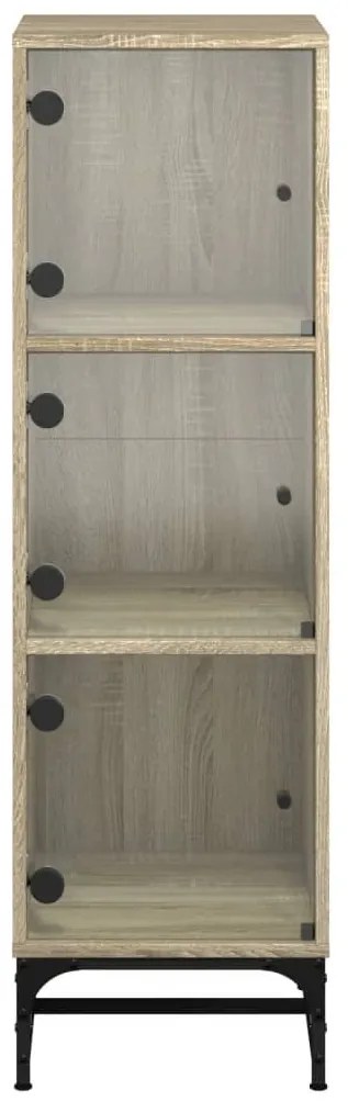 vidaXL Ντουλάπι Sonoma Δρυς 35 x 37 x 120 εκ. με Γυάλινες Πόρτες
