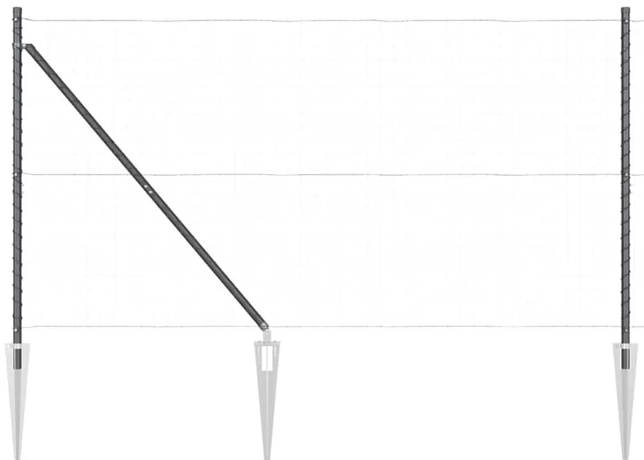 vidaXL Στύλος Περιφράξεων 13 pcs Γκρι Ατσάλι