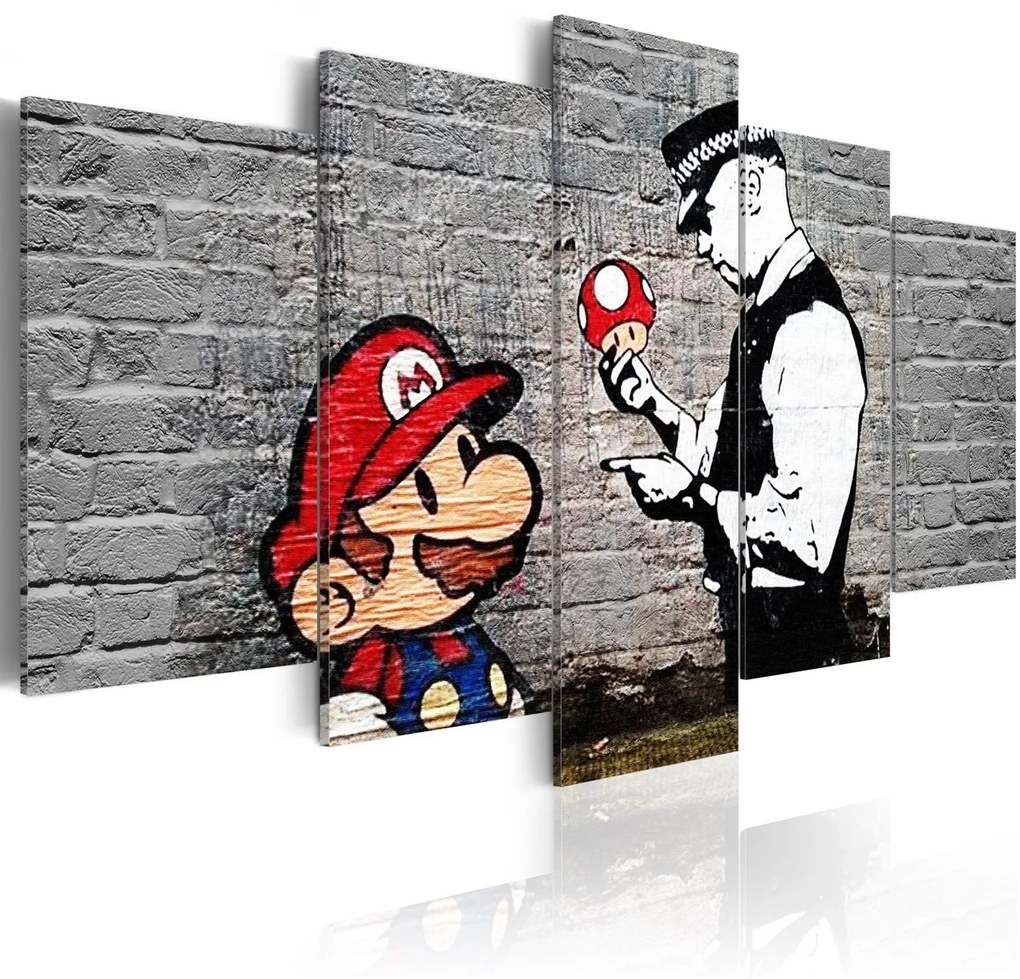 Πίνακας - Super Mario Mushroom Cop (Banksy) 200x100