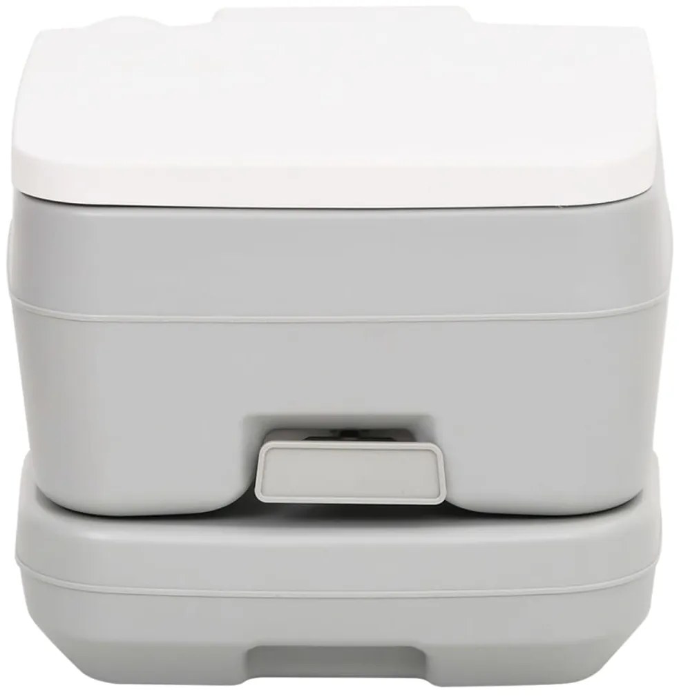 vidaXL Τουαλέτα Κάμπινγκ Φορητή Γκρι και Λευκό 10 + 10 Λίτρα από HDPE