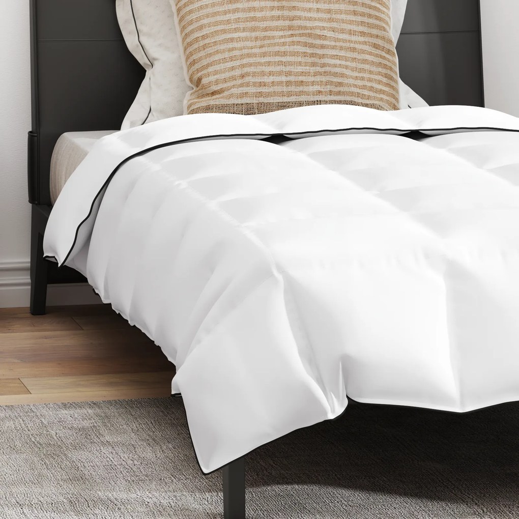 vidaXL Πάπλωμα με μαξιλάρι 2 pcs Λευκό 135 x 200 cm Πούπουλο