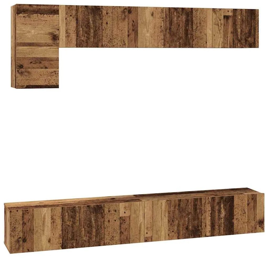 vidaXL Σετ επίπλου τηλεόρασης 5 pcs Παλαιό ξύλο 100 x 30 x 30 cm