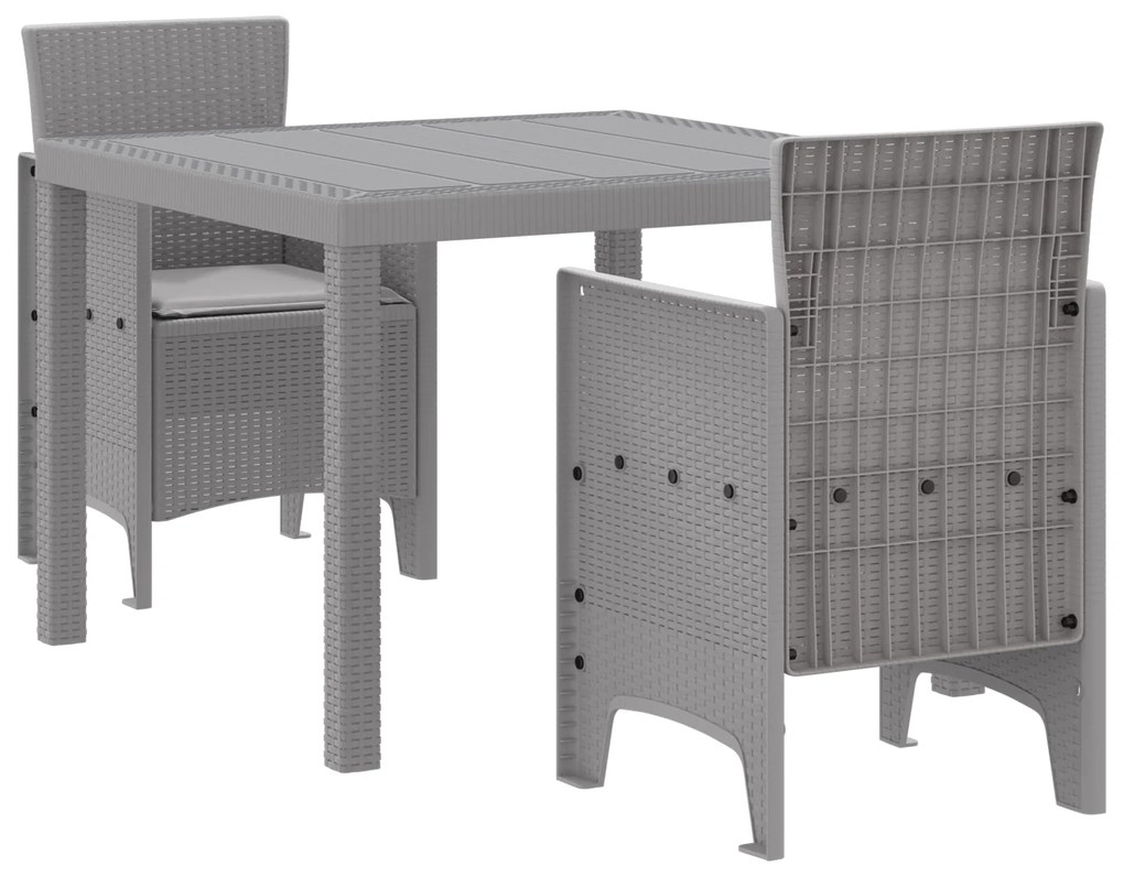 vidaXL Σετ εξωτερικής τραπεζαρίας 3 pcs Ανοιχτό γκρι 100 x 100 x 73 εκ