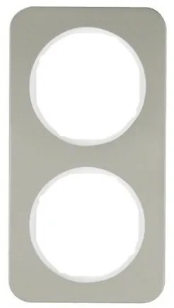 Πλαίσιο 2 Θέσεων INOX-Λευκό Berker R.1 10122114 Hager-10122114-Inox 10122114