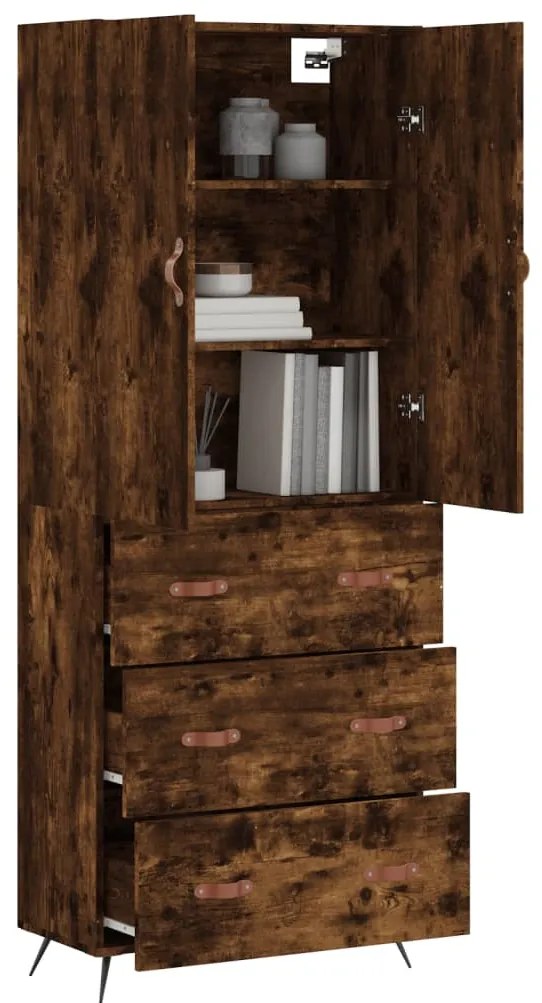 vidaXL Ντουλάπι Καπνιστή Δρυς 69,5x34x180 εκ. από Επεξεργασμένο Ξύλο
