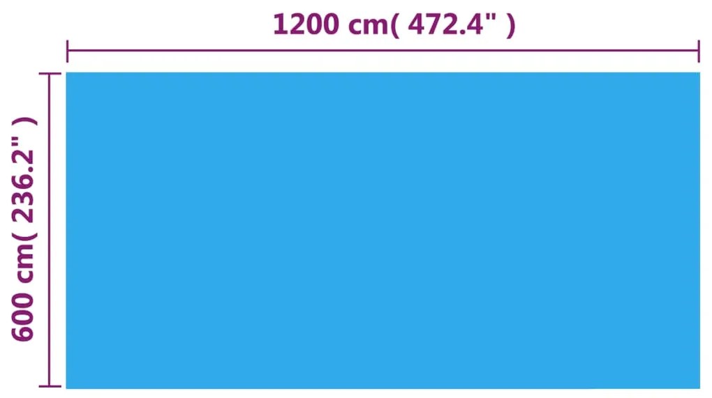 vidaXL Κάλυμμα Πισίνας Ορθογώνιο Μπλε 1200x600 εκ. από Πολυαιθυλένιο