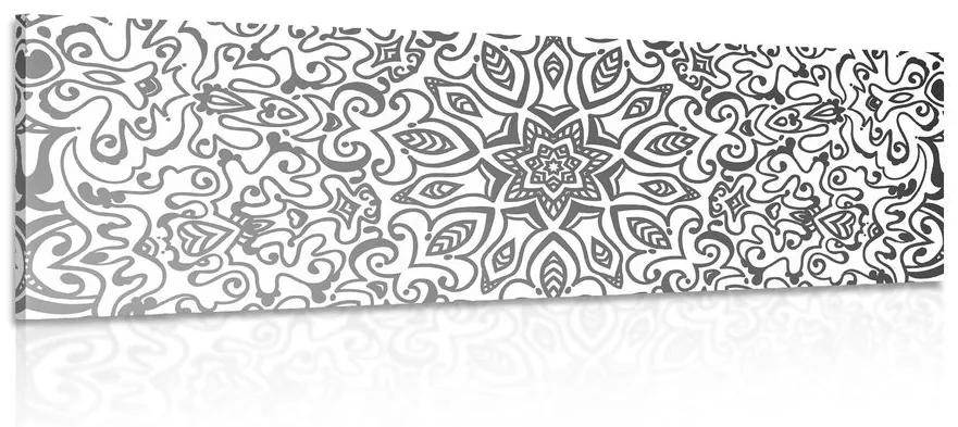 Εικόνα κυανό Mandala σε μαύρο & άσπρο - 150x50