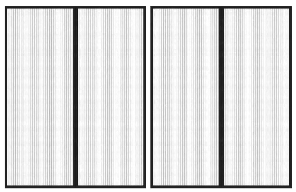 vidaXL Σίτα Πόρτας 2 Τεμαχίων Μαύρη 230 x 160 εκ. με Μαγνήτες